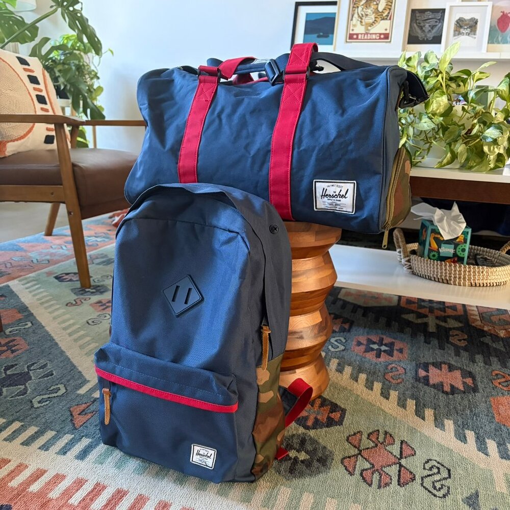 Herschel Supply Company Blue and Red Backpack and Duffel Set - Picture 2 of 8